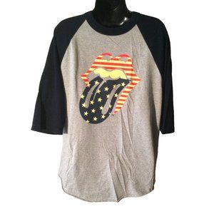 2005-2006 Rolling Stones American Flag US Tour Baseball Tee Men's XL Xtra Large